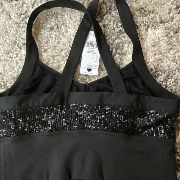 NWT Tristan Black Sequin Crop Top - Picture 5 of 6